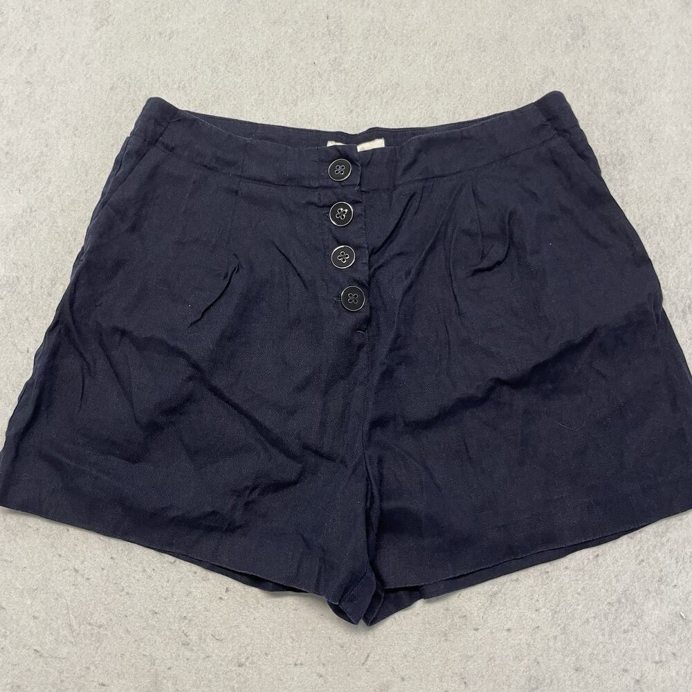 Boden Women's Linen Shorts US Size 10 Navy Blue